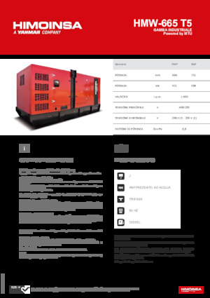 Naftové elektrocentrály HIMOINSA HMW-665 T5
