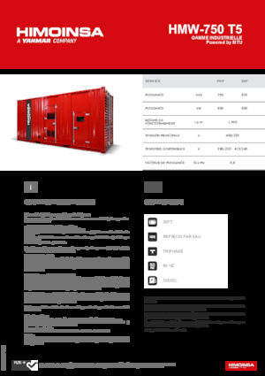 Naftové elektrocentrály HIMOINSA HMW-750 T5