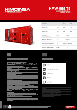 Naftové elektrocentrály HIMOINSA HMW-905 T5