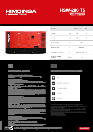 Naftové elektrocentrály HIMOINSA HSW-280 T5