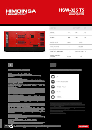Naftové elektrocentrály HIMOINSA HSW-325 T5