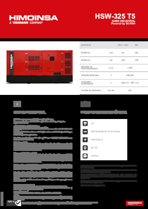 Naftové elektrocentrály HIMOINSA HSW-325 T5
