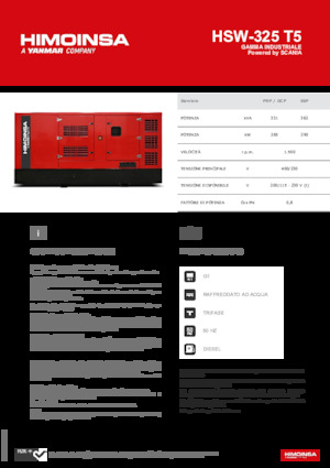 Naftové elektrocentrály HIMOINSA HSW-325 T5