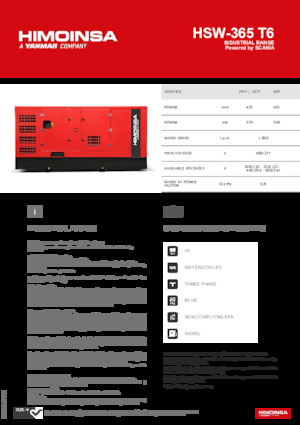 Naftové elektrocentrály HIMOINSA HSW-365 T6
