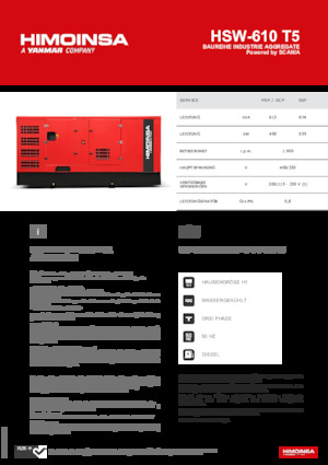 Naftové elektrocentrály HIMOINSA HSW-610 T5