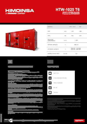 Naftové elektrocentrály HIMOINSA HTW-1025 T6