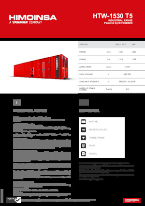 Naftové elektrocentrály HIMOINSA HTW-1530 T5
