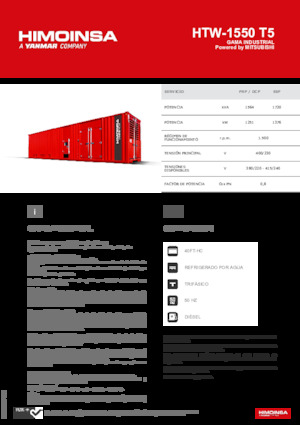 Naftové elektrocentrály HIMOINSA HTW-1550 T5