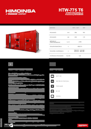 Naftové elektrocentrály HIMOINSA HTW-775 T6