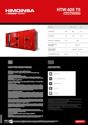Naftové elektrocentrály HIMOINSA HTW-920 T5