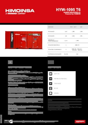 Naftové elektrocentrály HIMOINSA HYW-1095 T6