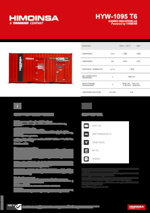 Naftové elektrocentrály HIMOINSA HYW-1095 T6