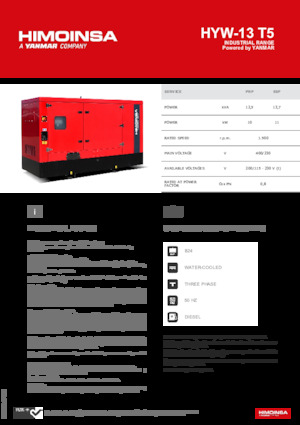 Naftové elektrocentrály HIMOINSA HYW-13 T5