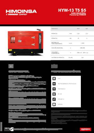 Naftové elektrocentrály HIMOINSA HYW-13 T5 S5