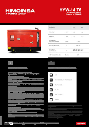 Naftové elektrocentrály HIMOINSA HYW-14 T6