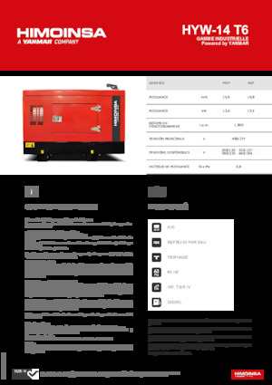 Naftové elektrocentrály HIMOINSA HYW-14 T6