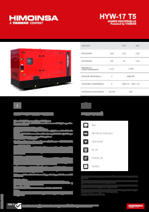 Naftové elektrocentrály HIMOINSA HYW-17 T5