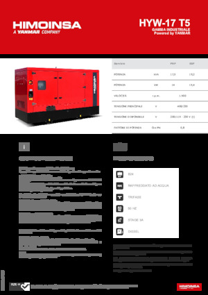 Naftové elektrocentrály HIMOINSA HYW-17 T5