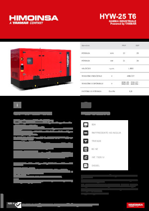 Naftové elektrocentrály HIMOINSA HYW-25 T6