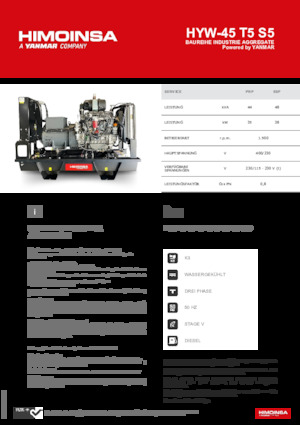Naftové elektrocentrály HIMOINSA HYW-45 T5 S5