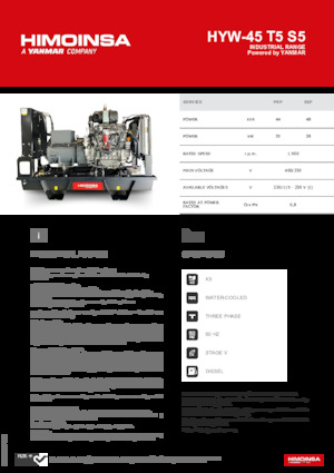 Naftové elektrocentrály HIMOINSA HYW-45 T5 S5