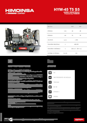Naftové elektrocentrály HIMOINSA HYW-45 T5 S5