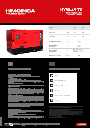 Naftové elektrocentrály HIMOINSA HYW-45 T6