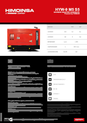 Naftové elektrocentrály HIMOINSA HYW-9 M5 S5