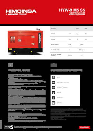 Naftové elektrocentrály HIMOINSA HYW-9 M5 S5