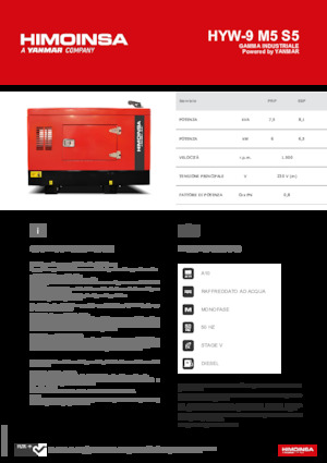 Naftové elektrocentrály HIMOINSA HYW-9 M5 S5