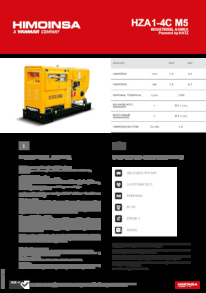 Naftové elektrocentrály HIMOINSA HZA1-4C M5