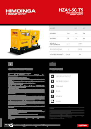 Naftové elektrocentrály HIMOINSA HZA1-5C T5