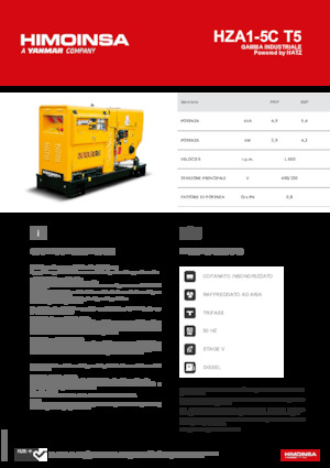 Naftové elektrocentrály HIMOINSA HZA1-5C T5