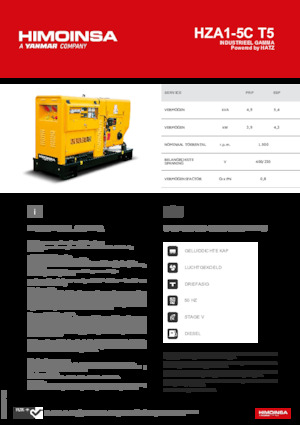 Naftové elektrocentrály HIMOINSA HZA1-5C T5