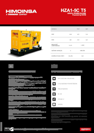 Naftové elektrocentrály HIMOINSA HZA1-5C T5