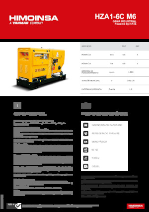 Naftové elektrocentrály HIMOINSA HZA1-6C M6
