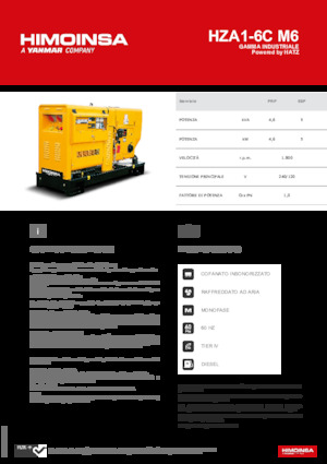 Naftové elektrocentrály HIMOINSA HZA1-6C M6
