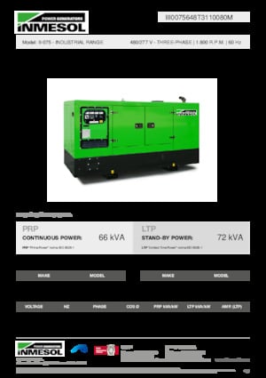 Naftové elektrocentrály INMESOL II-075