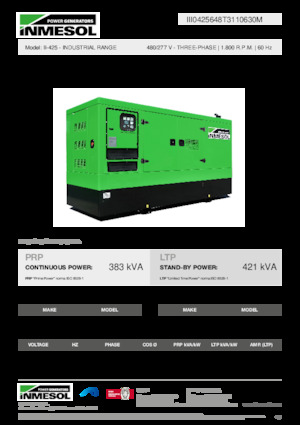 Naftové elektrocentrály INMESOL II-425