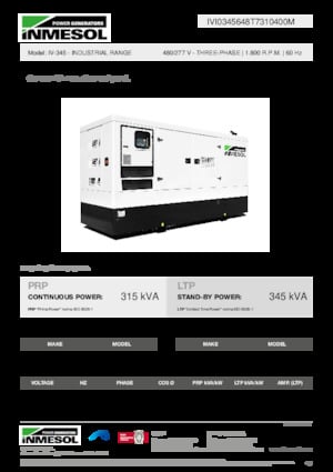 Naftové elektrocentrály INMESOL IV-345