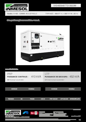 Naftové elektrocentrály INMESOL IV-465