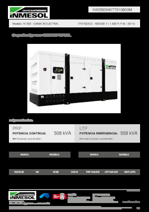 Naftové elektrocentrály INMESOL IV-550