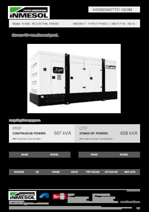 Naftové elektrocentrály INMESOL IV-650