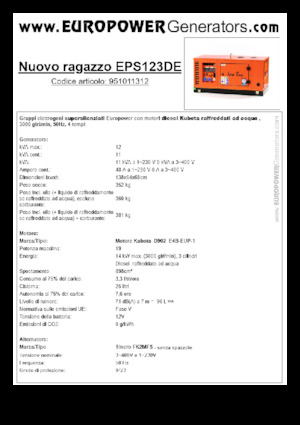 Naftové elektrocentrály Europower New Boy EPS123DE (S)