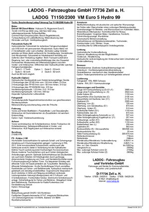 Komunální multifunkční naftová vozidla Ladog T 1150/2300 T3