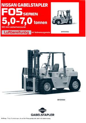 Čelní vysokozdvižné dieselové vozíky Nissan VF 05 H 70 U