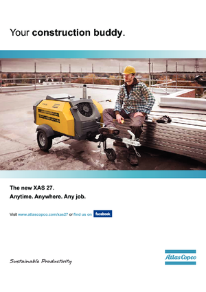 Přenosné vzduchové kompresory - dieslové, elektrické a benzínové Atlas Copco XAS 27 Hp