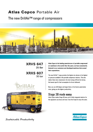 Přenosné vzduchové kompresory - dieslové, elektrické a benzínové Atlas Copco XRXS 607 CD