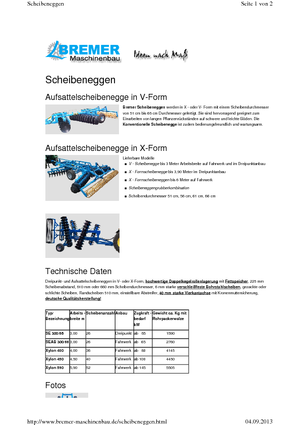 Diskové podmítače Bremer Xylon 400