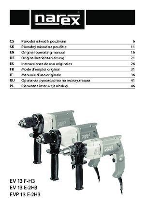 Vrtačky a Vrtací šroubováky Narex EV 13 E-2H3